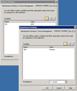 Division variable to parent collection and Department variable on sub-collection. Clients should be member of both collections.
