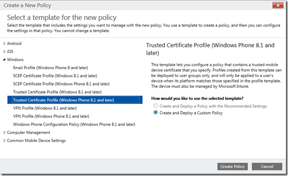 Part 3 – Deploy certificates to mobile devices using Microsoft Intune ...