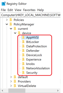 PolicyManager MDM Category